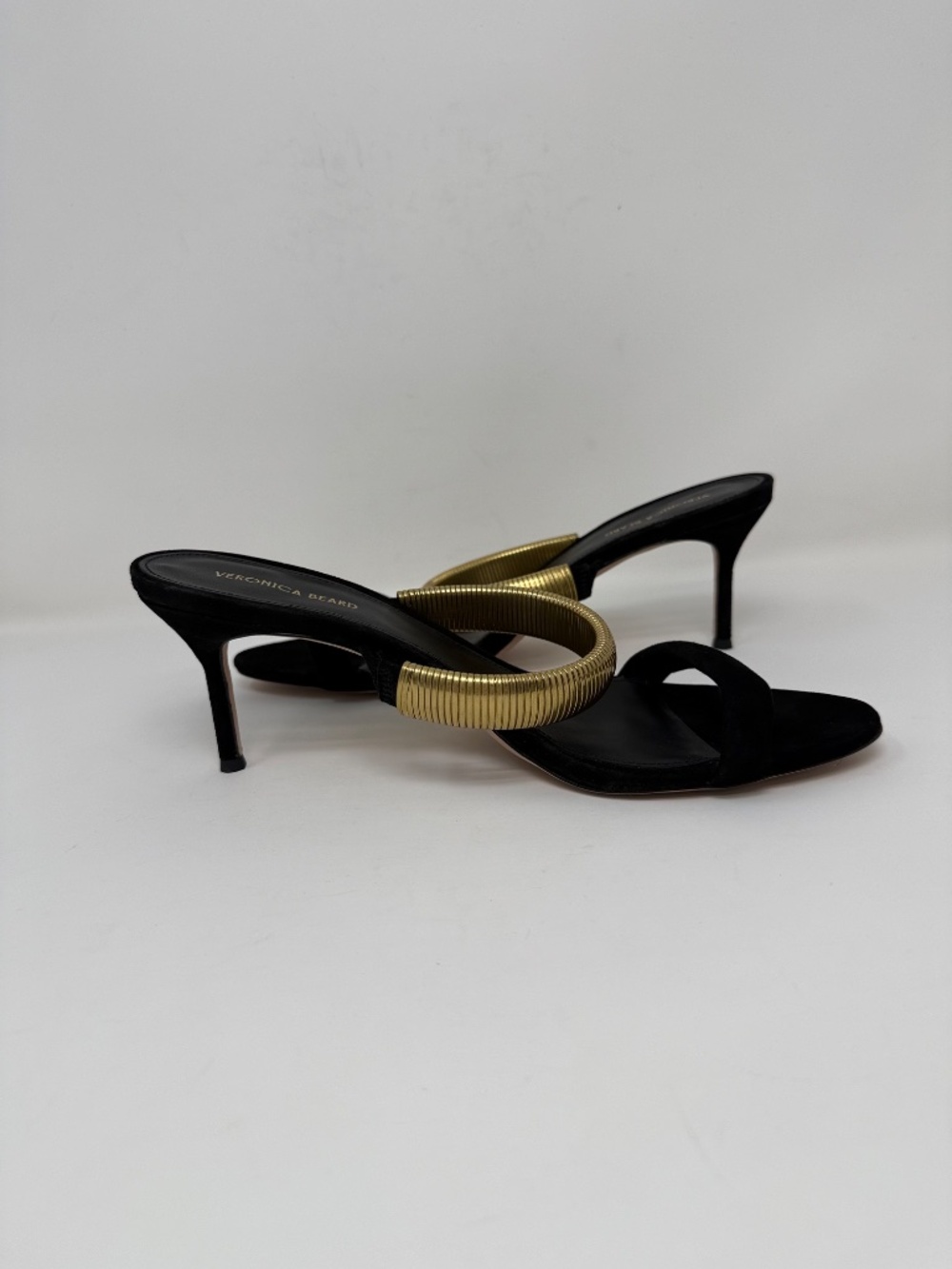 New Veronica Beard Tobin Sandals Black Suede Sz 9 - Picture 12 of 13